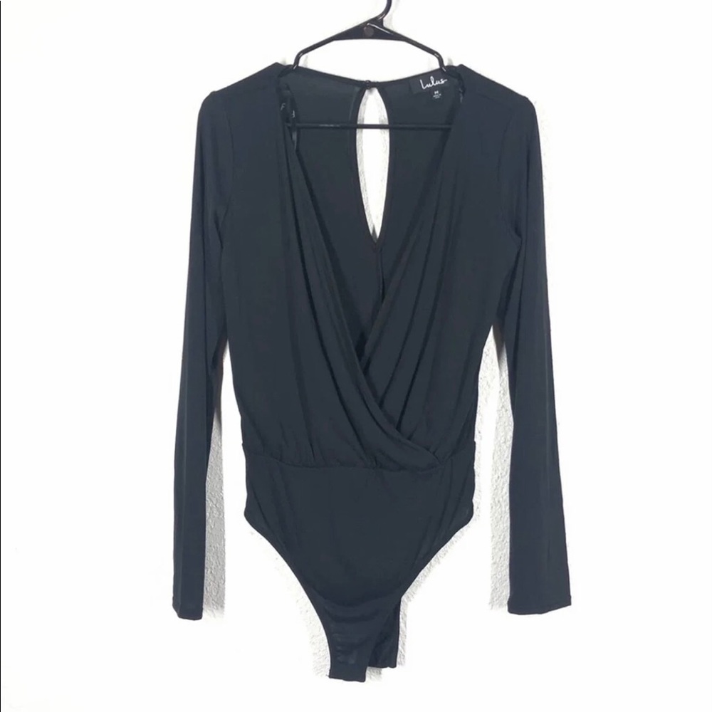 Lulu black wrap bodysuit tall